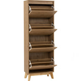 Hirado Tall Shoe Cabinet - Natural - Front View
