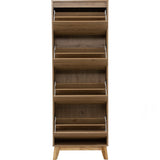 Hirado Tall Shoe Cabinet - Natural - Top-Down View