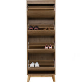 Hirado Tall Shoe Cabinet - Natural - 45-Degree Angle