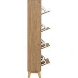 Hirado Tall Shoe Cabinet - Natural - Close-Up Angle