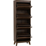 Hirado Tall Shoe Cabinet - Cocoa - Front View