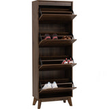 Hirado Tall Shoe Cabinet - Cocoa - Side View