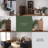 Hirado Tall Shoe Cabinet - Cocoa - Close-Up Angle