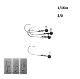 Vike 1/16 oz Round Jig Head with a Size 3/0 Hook Tungsten, 4 pack - Front View