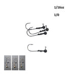 Vike 3/16 oz Round Jig Head with a Size 1/0 Hook Tungsten, 3 pack
