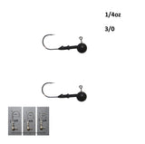 Vike 1/4 oz Round Jig Head with a Size 3/0 Hook Tungsten, 2 pack