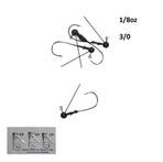 Vike 1/8 oz Weedless Round Jig Head with a Size 3/0 Hook Tungsten, 3 pack