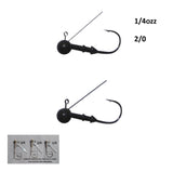 Vike 1/4 oz Weedless Round Jig Head with a Size 2/0 Hook Tungsten, 2 pack - Front View