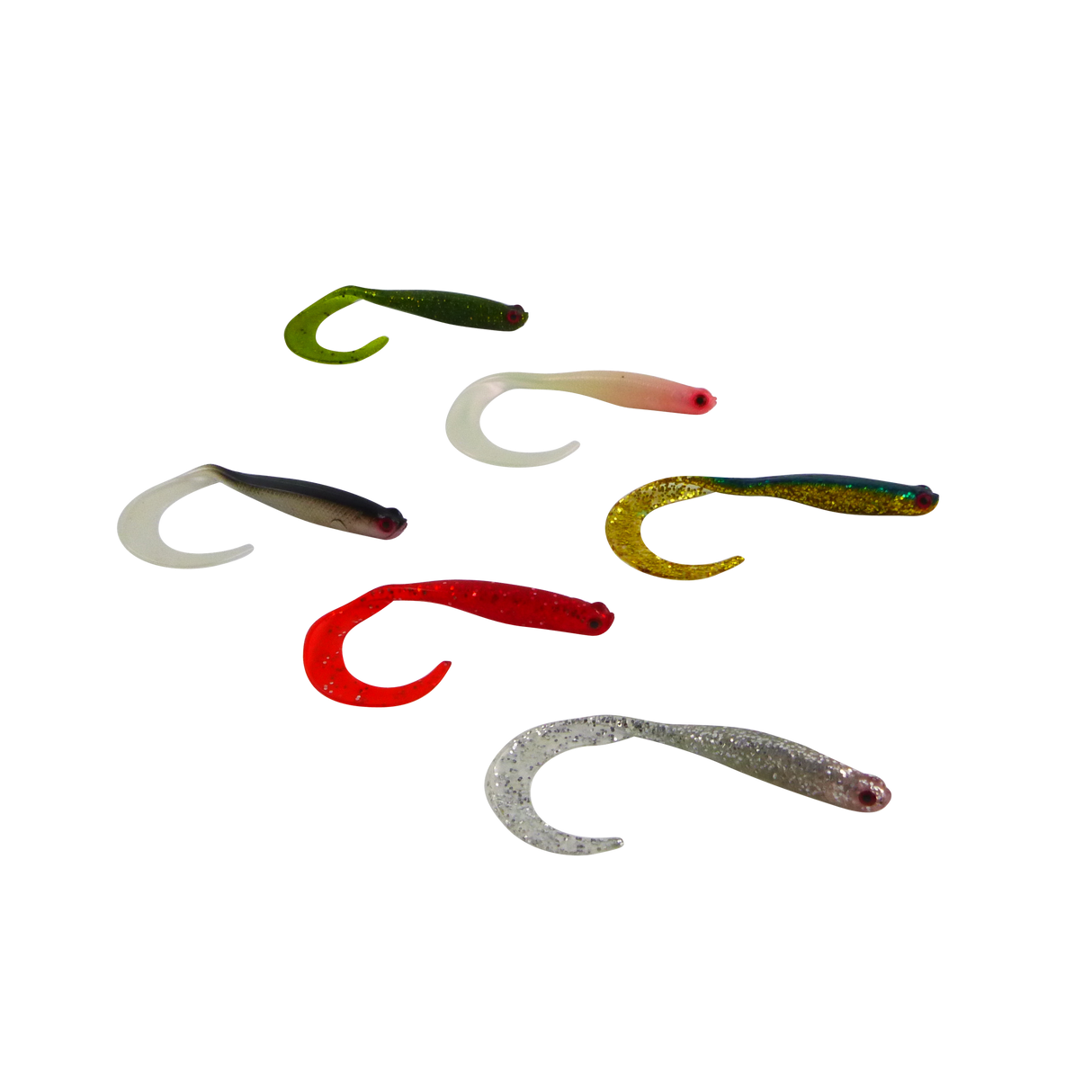 Swimerz 100 mm VTail Soft Plastic Lure, Silver Glitter, 5 pack