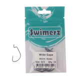 Swimerz 0/2 Wide Gape Worm Hook 15 Pack - Front View