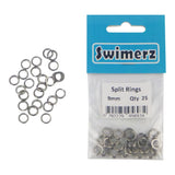 Swimerz 9mm Split Ring Stainless Steel, 25 Pack - Front View