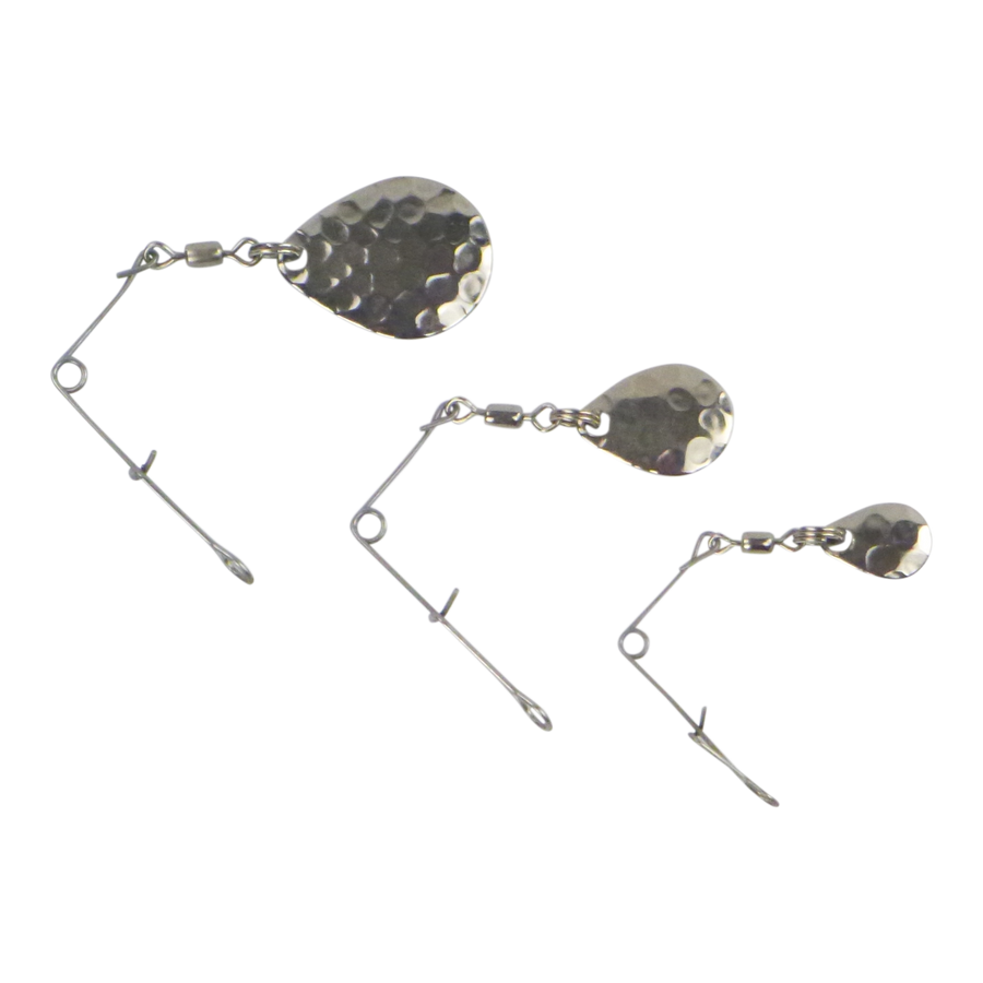 Swimerz Jig Spinner, Large, Hammered Nickel, 5 Pack