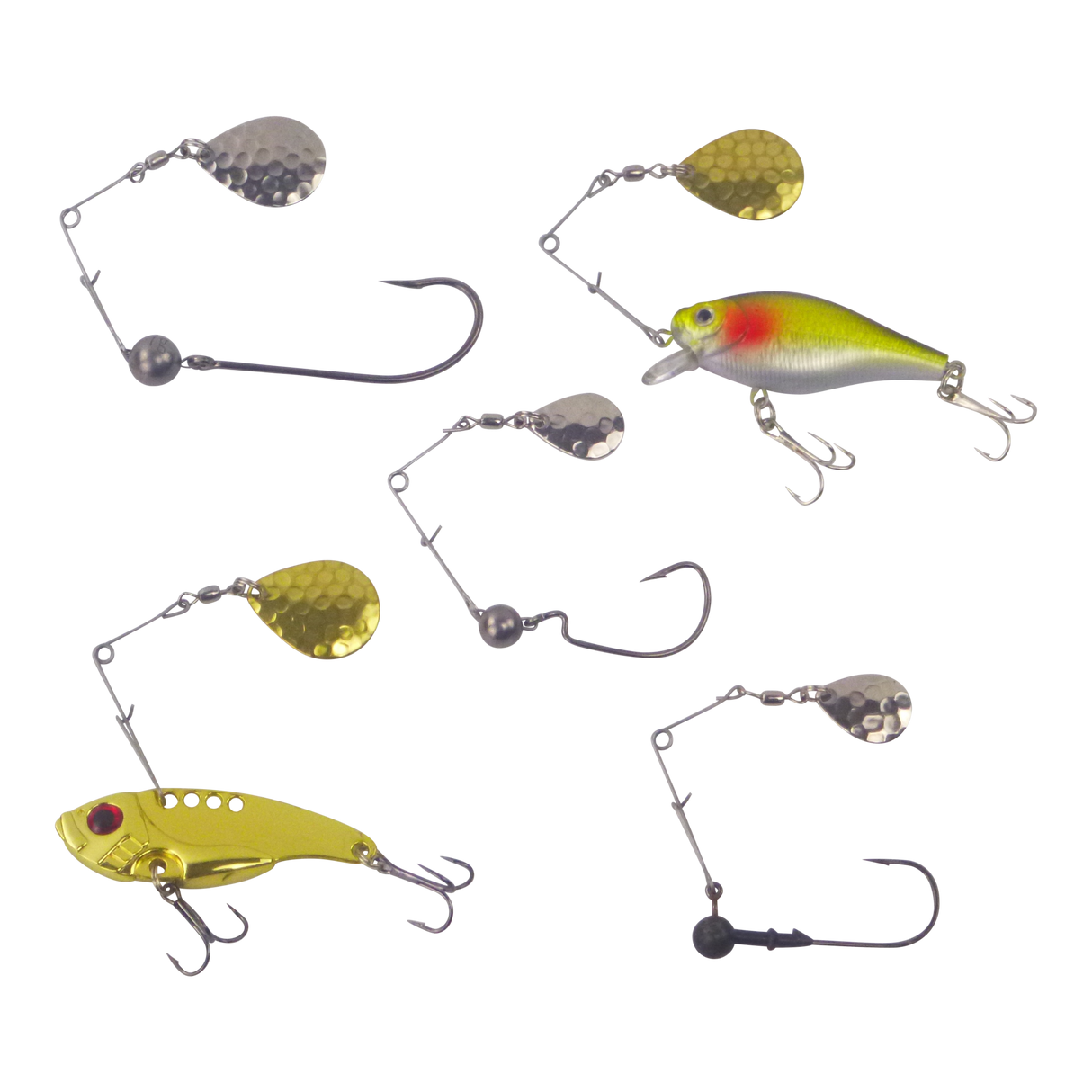 Swimerz Jig Spinner, Large, Hammered Nickel, 5 Pack