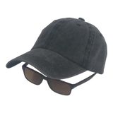 BSTC 6-Panel Baseball Cap, Distressed Cotton, Charcoal - Front View