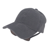 BSTC 6-Panel Baseball Cap, Distressed Cotton, Grey - Front View