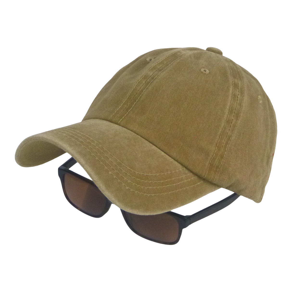 BSTC 6-Panel Baseball Cap, Distressed Cotton, Tan