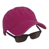 BSTC 6-Panel Baseball Cap, Distressed Cotton, Hot Pink - Front View