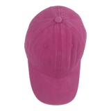 BSTC 6-Panel Baseball Cap, Distressed Cotton, Hot Pink - Side View