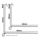 Artizan Spinnerbait Forms, Closed Eye, Medium, Qty 8 - Front View
