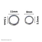 Swimerz Solid Jigging Rings, 8mm, 20 pack