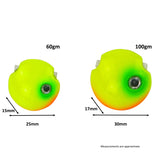 Finesse Kabura Slider Jig Head, 60gm, Lime Spider, 2 Pack - Front View