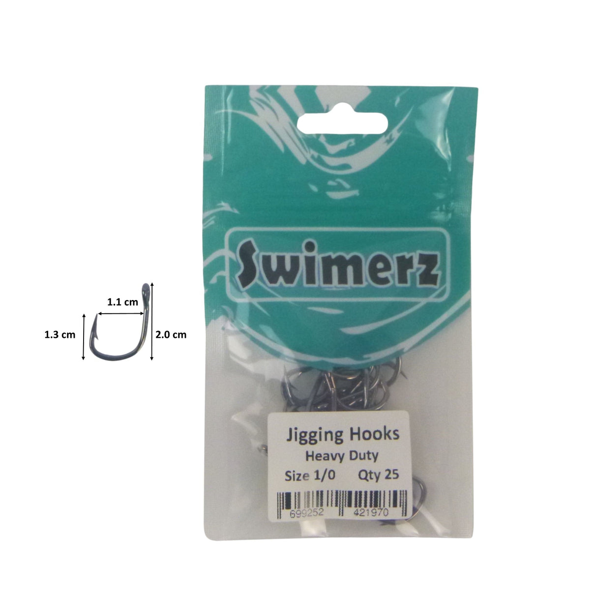 Swimerz 1/0 Heavy Duty Jigging Hooks 25 pack