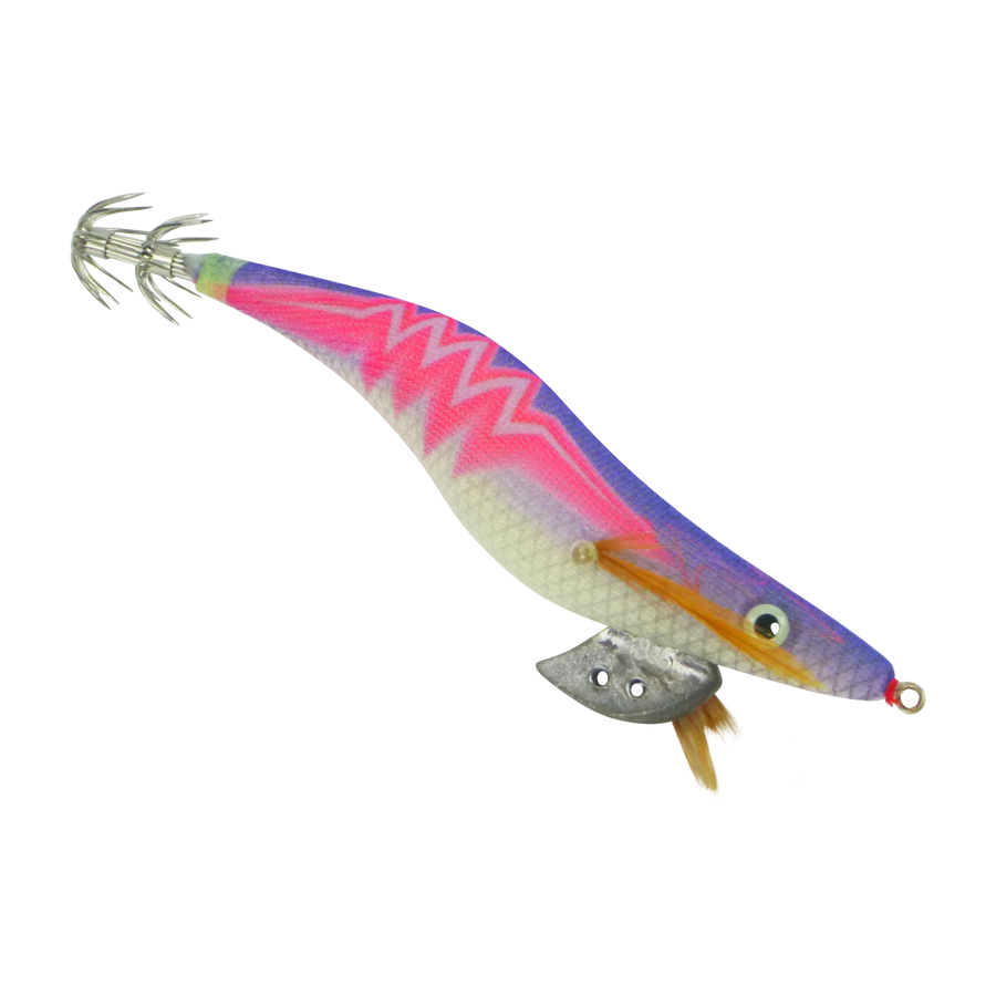 Finesse Rumoika Squid Jig, Purple Pink Neon, size 3.5, 2 pack