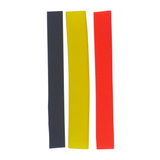 Swimerz Assist Hook Sleeves, 8/10mm Shrink Tube, Black, Yellow & Red, 100mm. Qty 30. - Front View