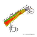Swimerz Trolling Lure Rigs, 95gm, 23cmL, Size 8/0 Hook, Tuna Dinner, 2 pack - Side View