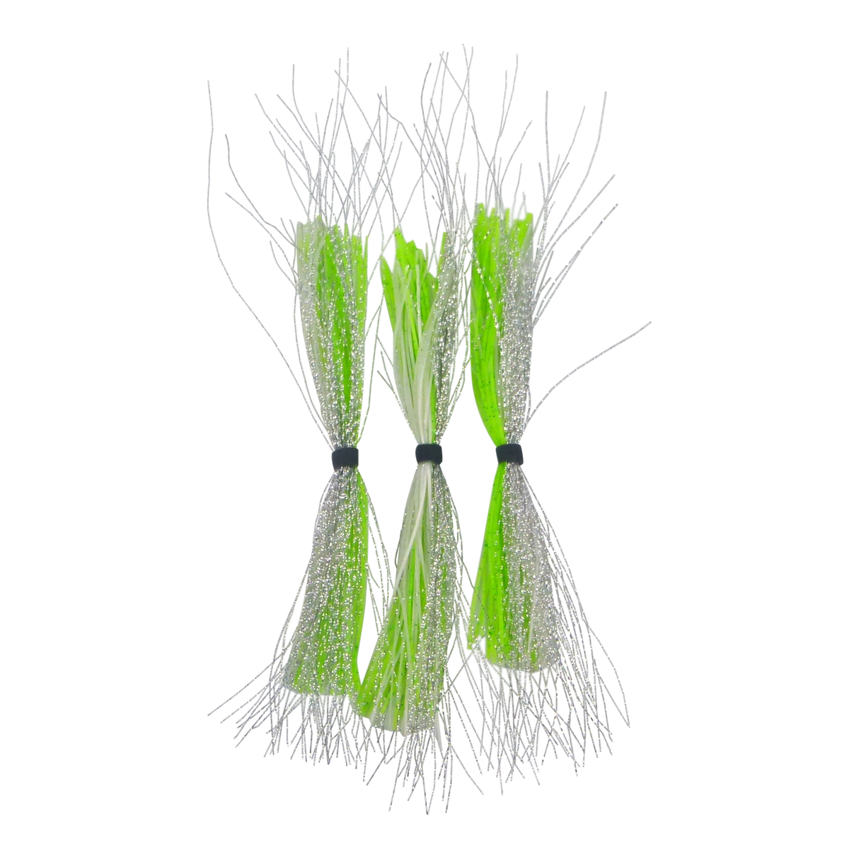 Dekoi Krystal Flash Lure Skirts, Silver Chartruese