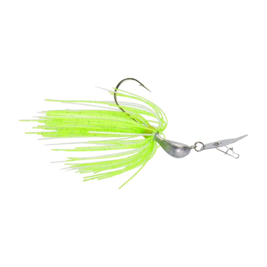 Dekoi 7gm Bladed Swim Jig, Chatterbait, Green Flash, 2 pack