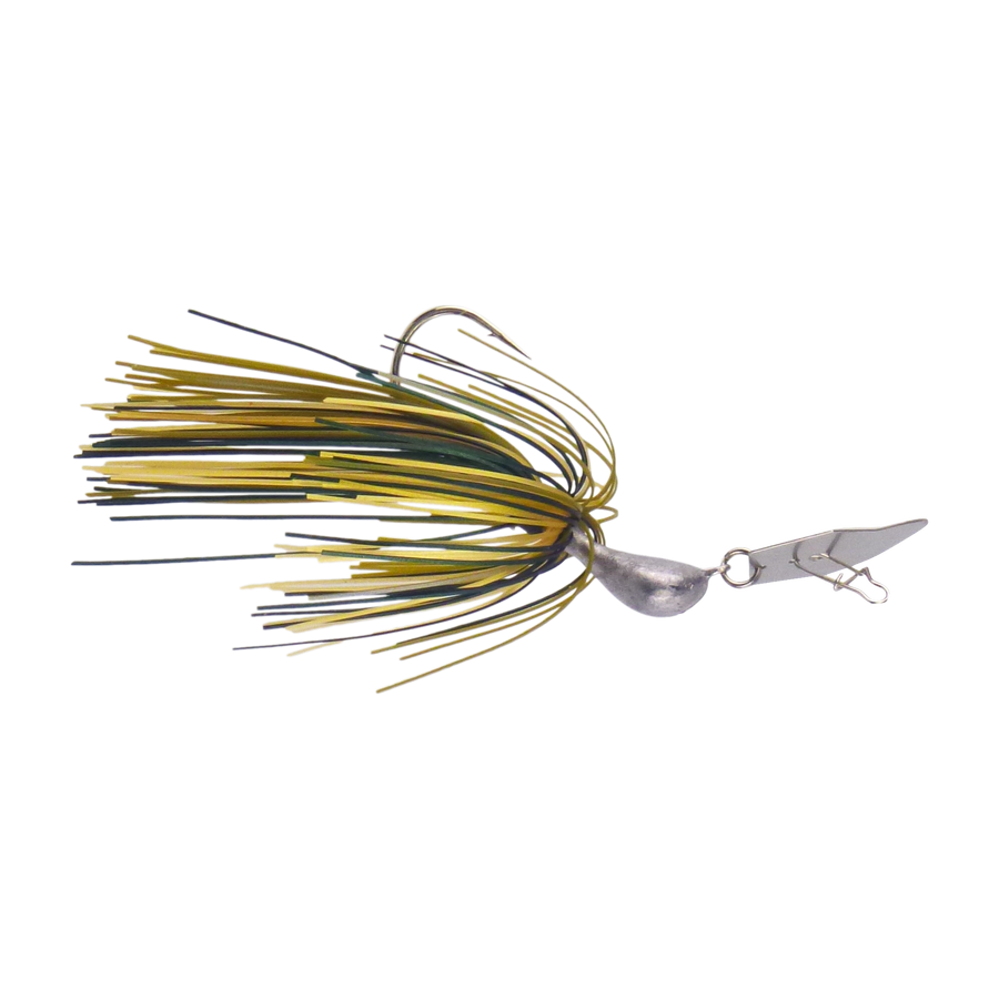 Dekoi 14gm Bladed Swim Jig, Chatterbait, Camo Green, 2 pack