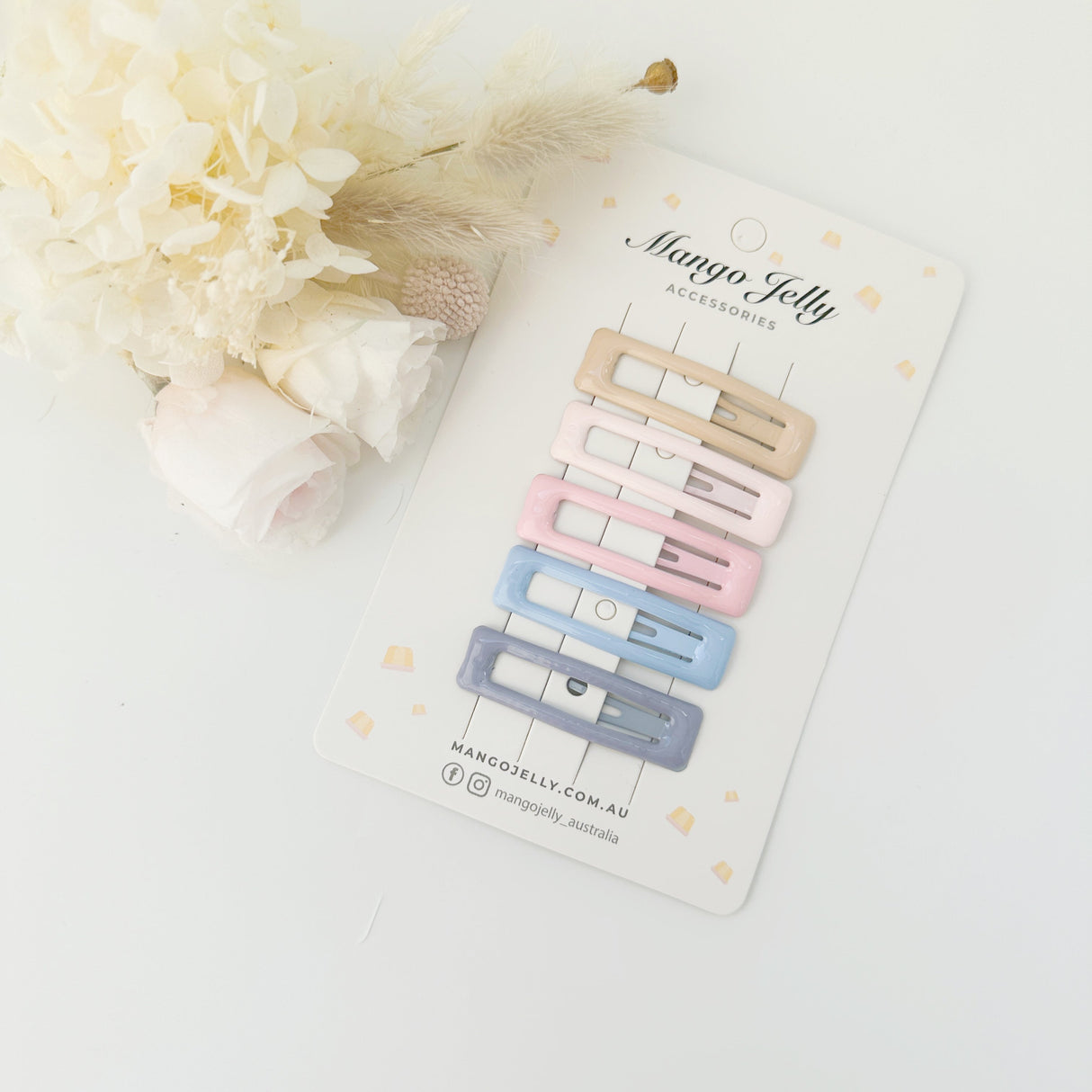 Mango Jelly Delight: Butter Cream Hair Clip Collection - Ice Cream Bar Snap Clips Twin Set