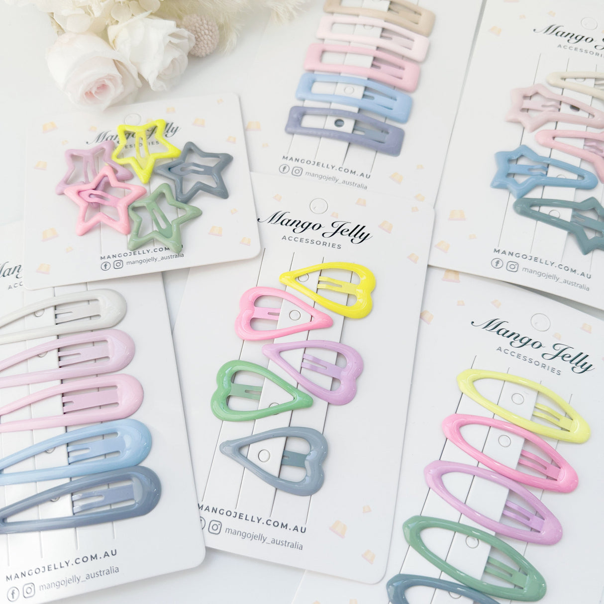 Mango Jelly Delight: Butter Cream Hair Clip Collection - Ice Cream Bar Snap Clips Twin Set