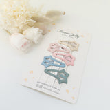 MANGO JELLY Butter Cream Hair Clips Collection - Ice cream Shooting Stars - Twin Pack - Front View