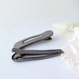 MANGO JELLY Large Pastel Coated Hair Clips - Dark Grey - One Pack - Front View