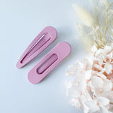 MANGO JELLY Large Pastel Coated Hair Clips - Pink - One Pack - Front View