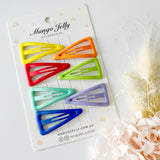 Pastel Mango Jelly Rainbow Snap Clips - Triangle Style Set