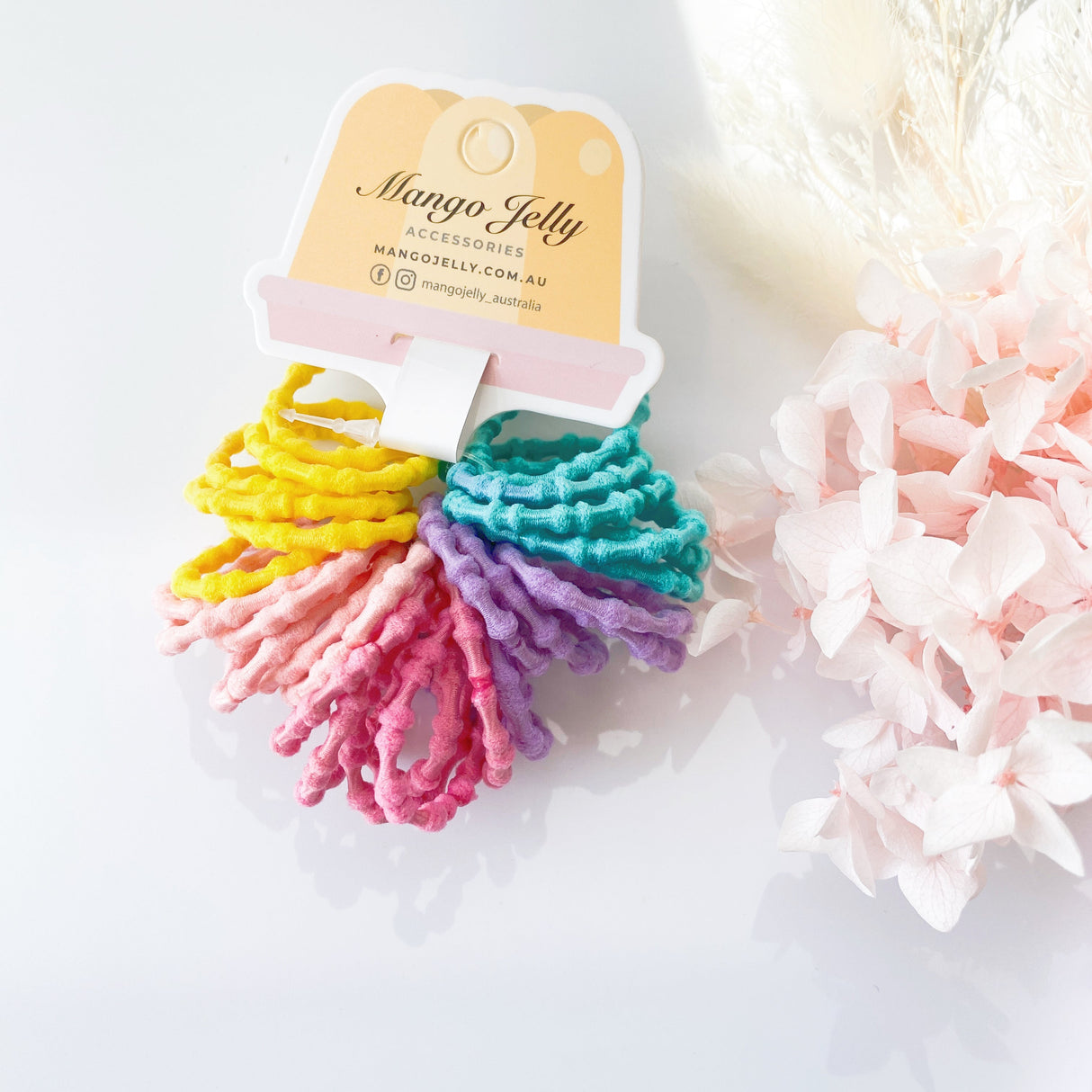 Bamboo Candy Mango Jelly Hair Ties for Kids - Set of 30 Assorted Colors