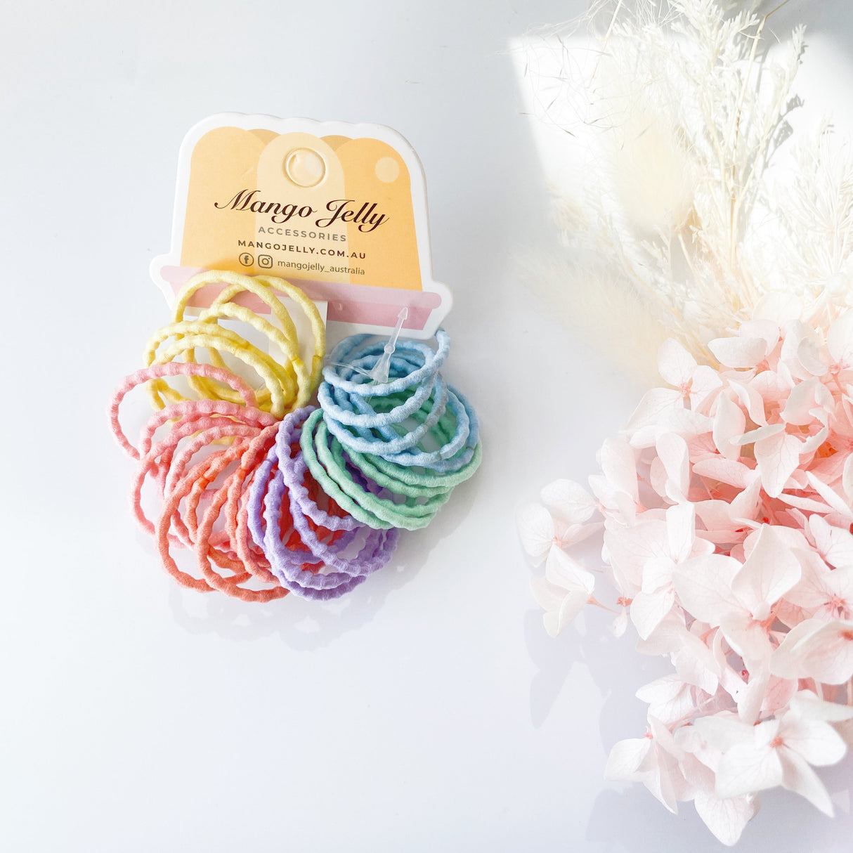 Mango Jelly Bubblegum Kids Hair Accessories - Sweet Candy Colorful Ties - 30 Count