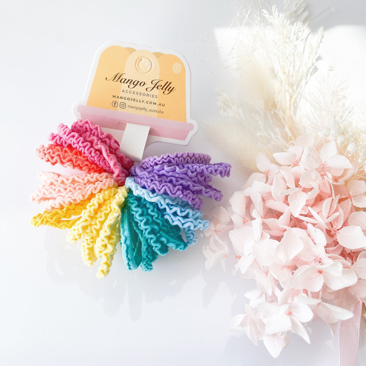 Lace Candy MANGO JELLY Kids Hair Ties - 30 Count Pack of 6