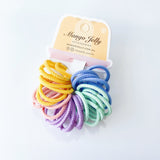 Shimmery Mango Jelly Hair Ties for Kids - Candy Ring Style (30 Pieces) - Front View