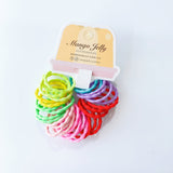 MANGO JELLY Kids Hair Ties (3cm) - Silky Pop Mixed -Twin Pack - Front View