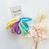 MANGO JELLY Metal Free Hair ties (4.5cm) - Pastel Mixed 10P - Six Pack - Front View