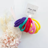 Vibrant Mango Jelly Metal-Free Hair Ties - 10-Piece Mixed Color Set (4.5cm) - Front View