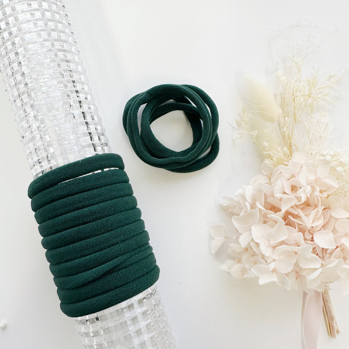Bottle Green MANGO JELLY Metal-Free Hair Bands - 10-Count Set for School Use