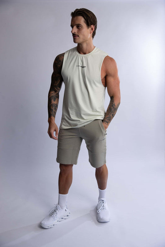 HARD HITTERS MEN'S CREW COTTON TANK MINT SMALL