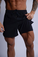 HARD HITTERS MEN'S PRO-TECH PERFORMANCE SHORTS BLACK SMALL - Side View