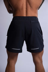 HARD HITTERS MEN'S PRO-TECH PERFORMANCE SHORTS BLACK X-LARGE - Front View