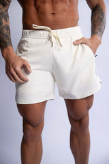 HARD HITTERS MEN'S PRO-TECH PERFORMANCE SHORTS CREAM MEDIUM - Front View